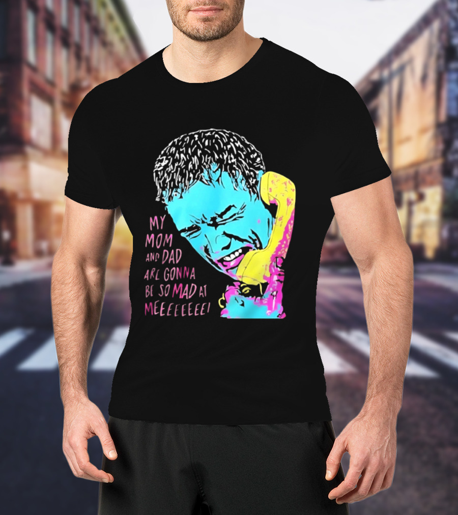 My Mom And Dad Are Gonna Be So Mad At Me Kevin McCallister Home Alone Phone Scene Retro Pop T-Shirt