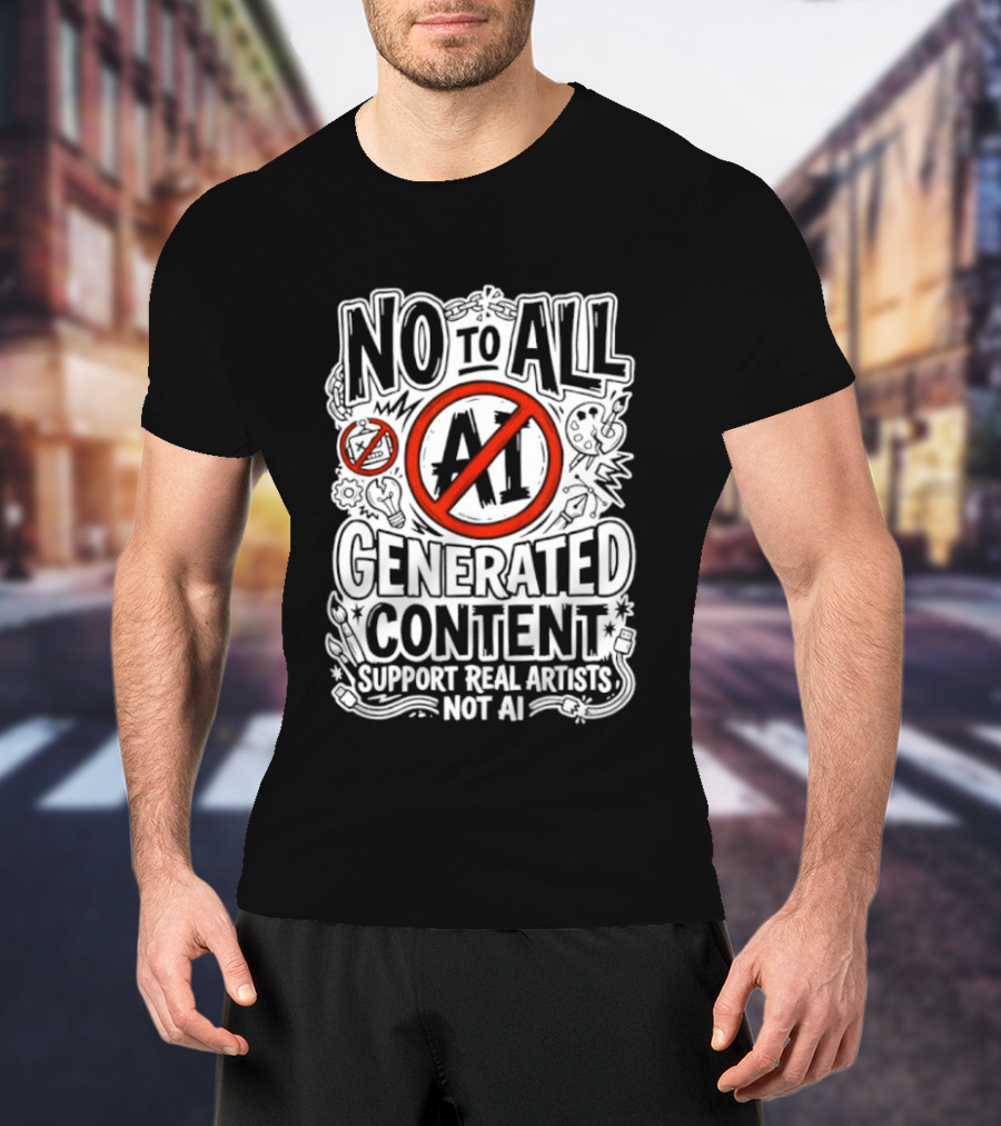 No To All AI Generated Content Support Real Artists Not AI T-Shirt