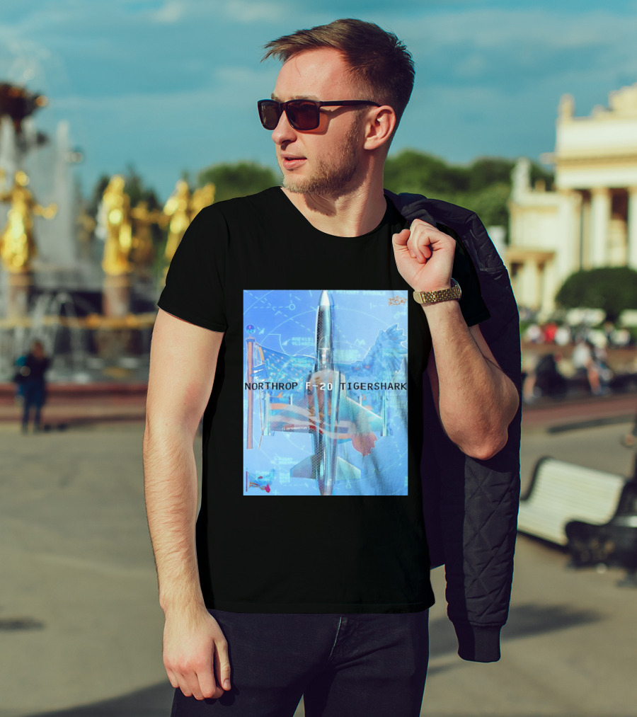 Northrop F 20 Tigershark Fighter Jet Aviation Digital Art And Aerospace T-Shirt