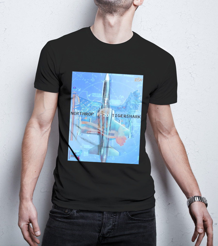Northrop F 20 Tigershark Fighter Jet Aviation Digital Art And Aerospace T-Shirt