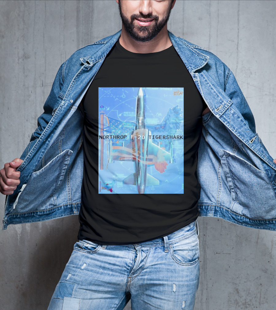 Northrop F 20 Tigershark Fighter Jet Aviation Digital Art And Aerospace T-Shirt