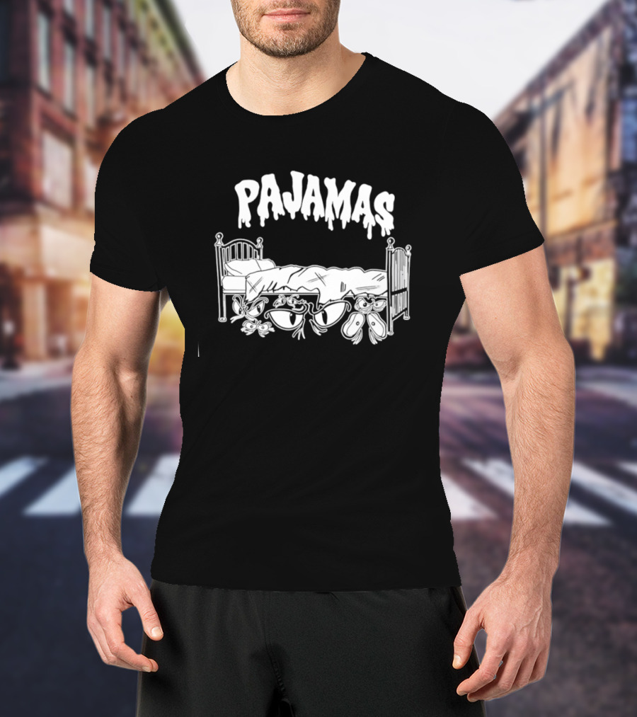 Pajamas Bed With Spooky Scary Eyes T-Shirt