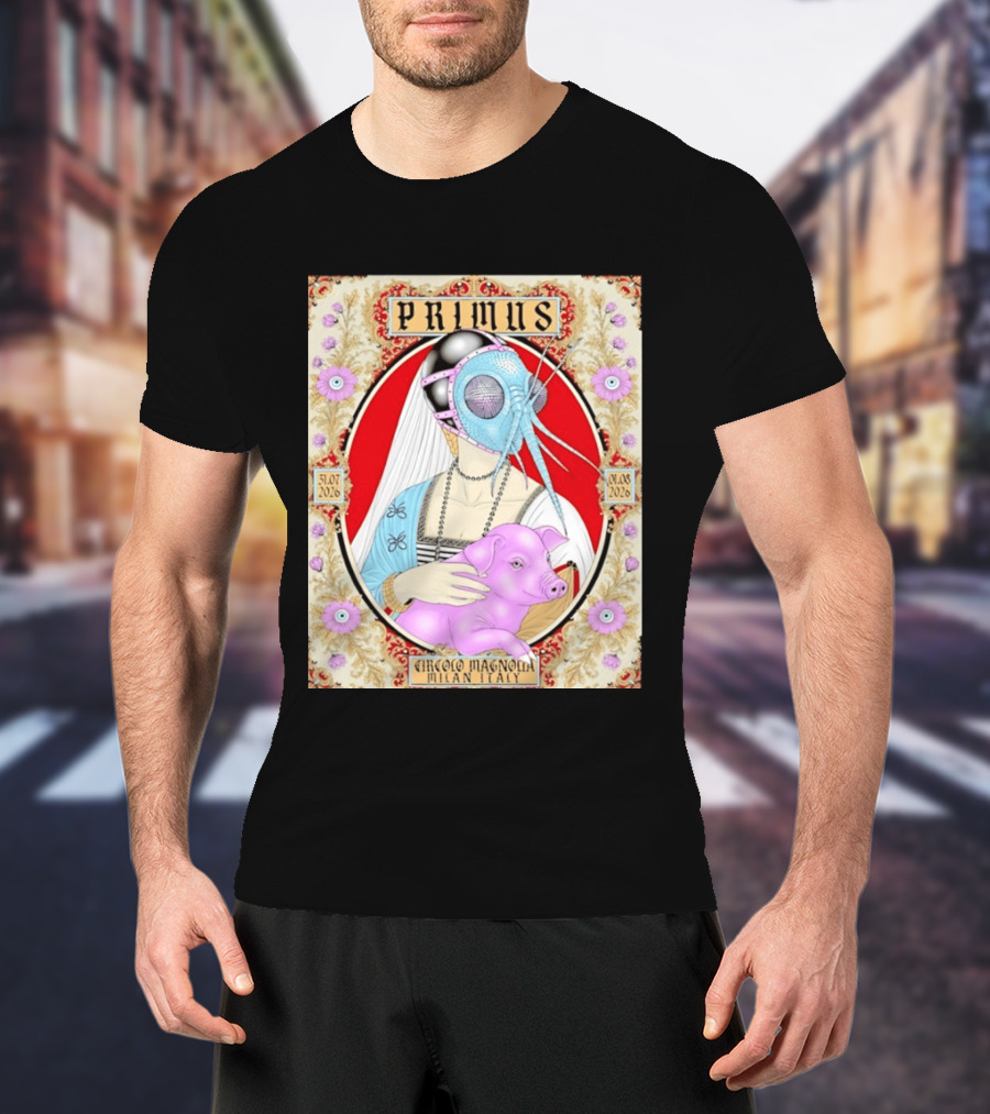 Primus Circolo Magnolia Milan Italy July August 2026 Concert Floral T-Shirt