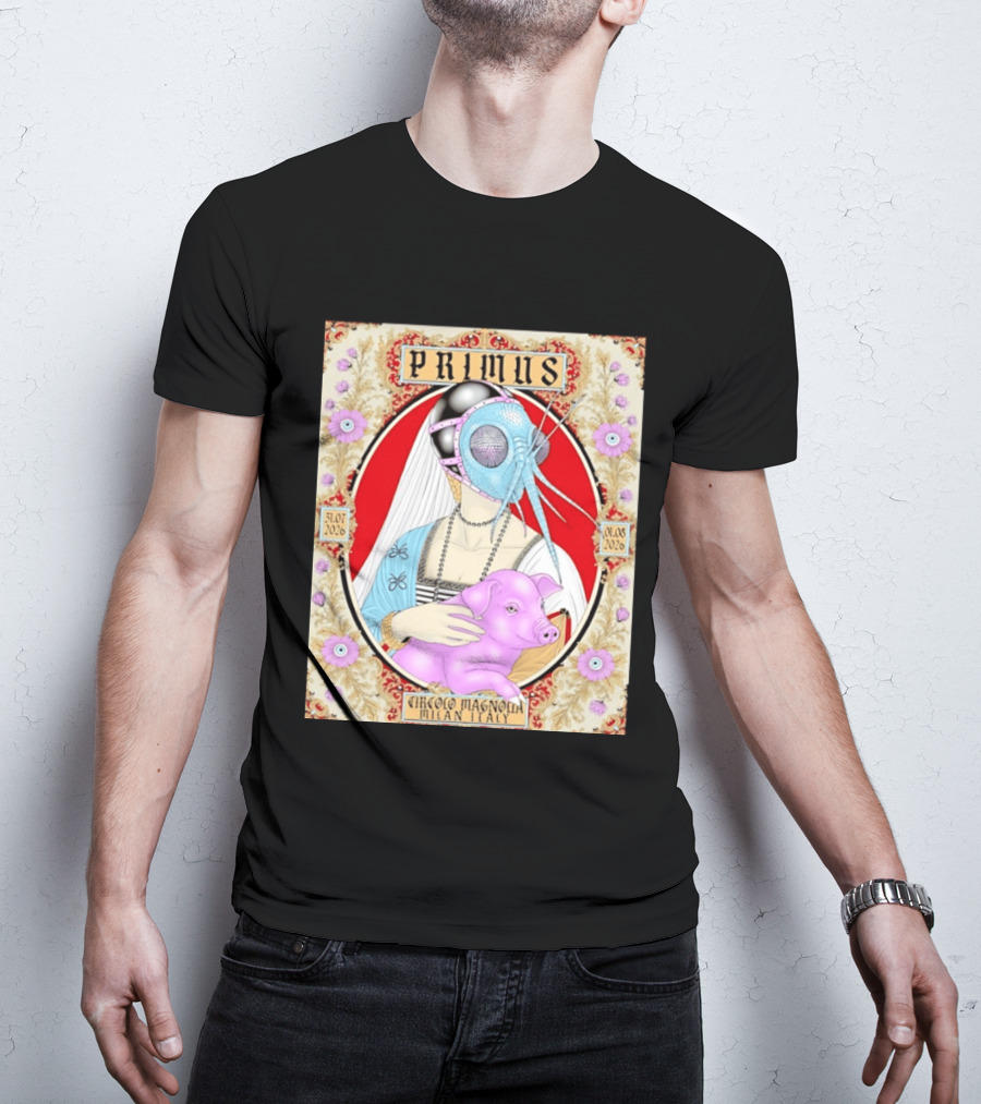 Primus Circolo Magnolia Milan Italy July August 2026 Concert Floral T-Shirt