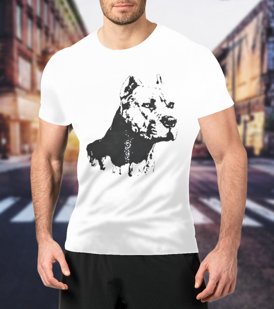 Distressed Pit Bull Dog Face Art For Dog Lovers T-Shirt