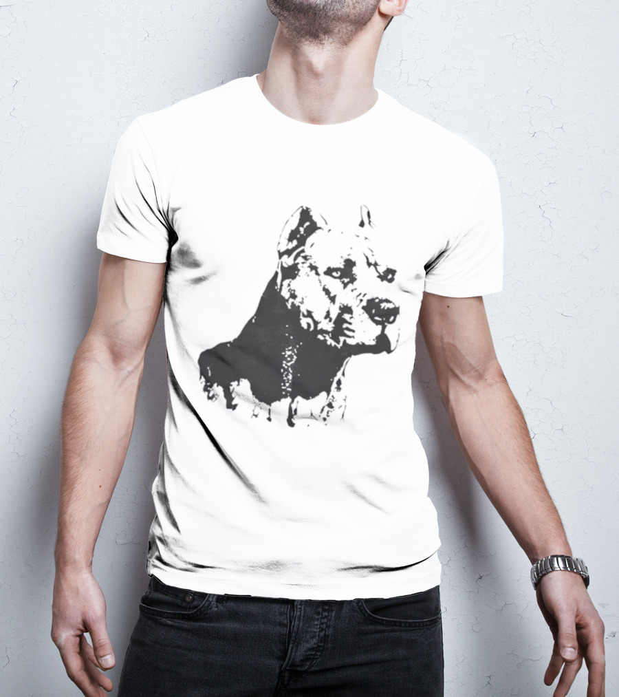 Distressed Pit Bull Dog Face Art For Dog Lovers T-Shirt