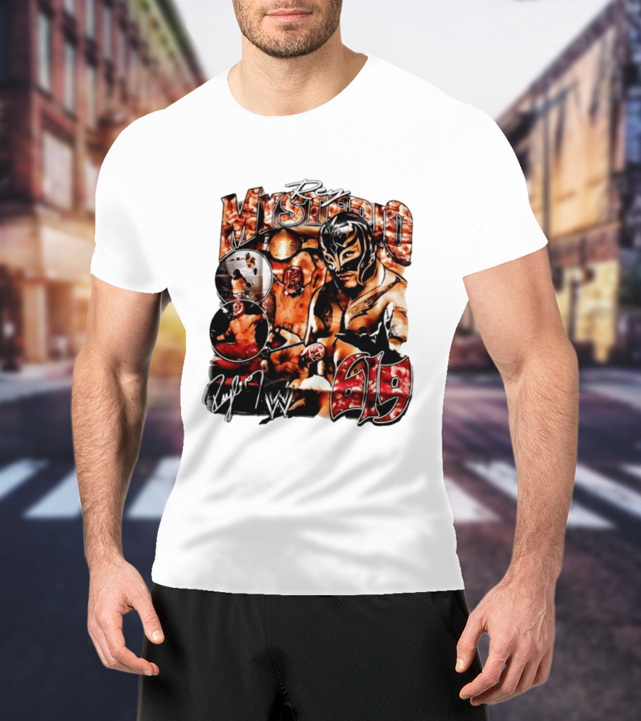 Rey Mysterio 619 WWE Wrestling Mask Signature Action T-Shirt