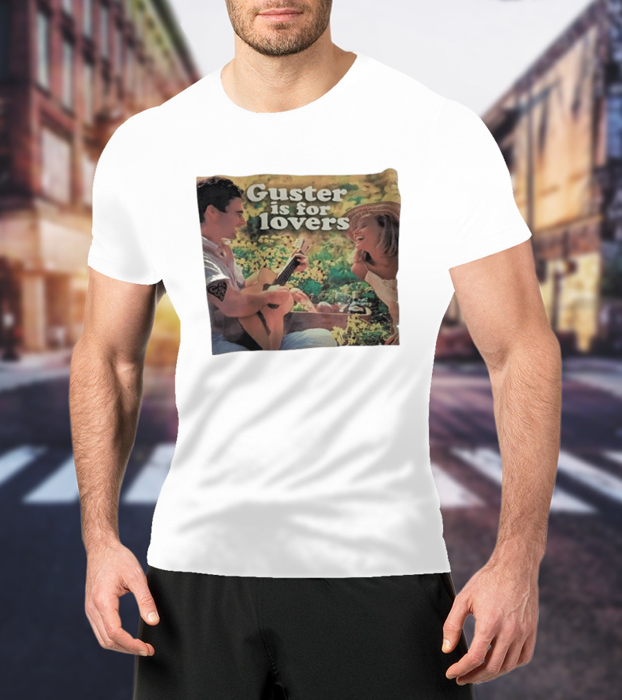 Guster Is For Lovers Romantic Picnic Scene With Guitar And Smiling Couple T-Shirt