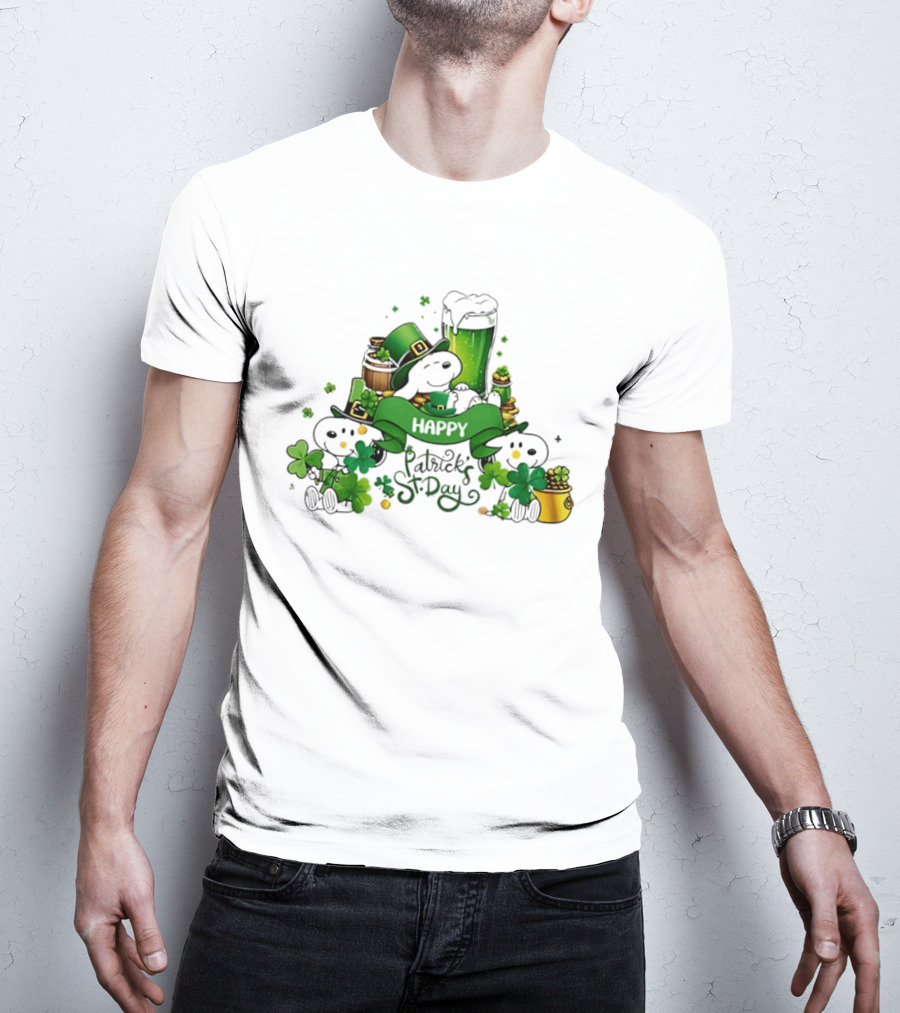 Snoopy St Patrick's Day Peanuts Shamrock Happy T-Shirt
