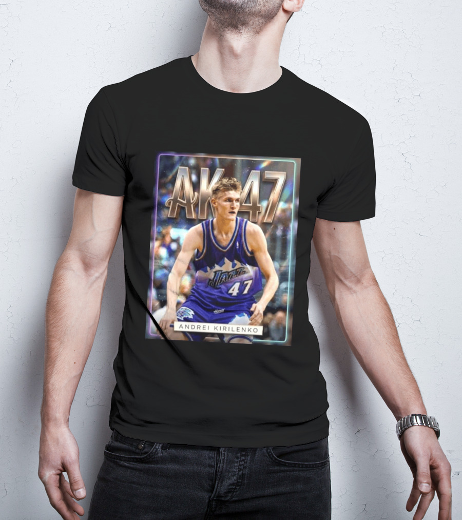 AK 47 Andrei Kirilenko Utah Jazz NBA Basketball Legends T-Shirt