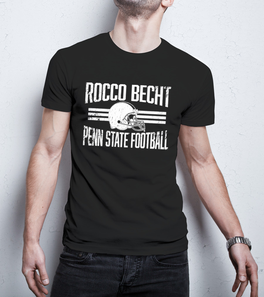 Rocco Becht Penn State Football Distressed Helmet T-Shirt