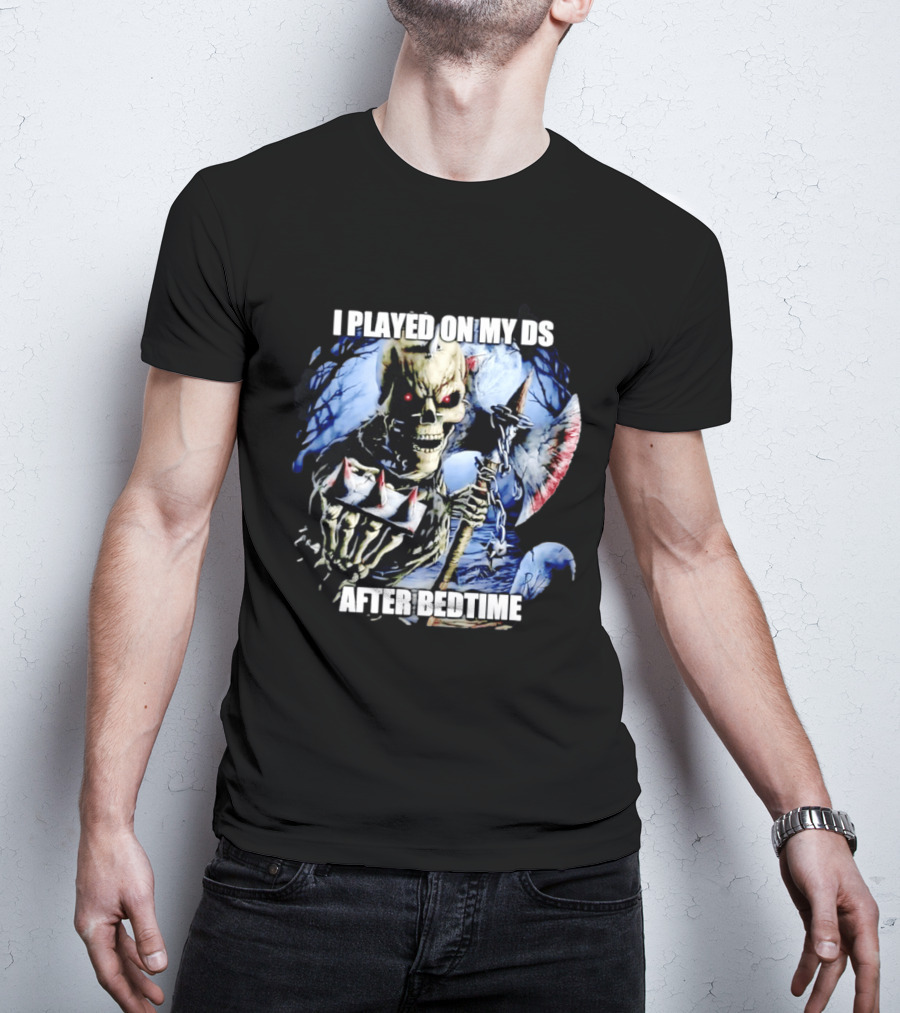 I Played On My DS After Bedtime Skeleton Gaming Humor T-Shirt