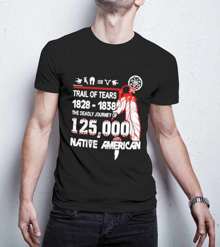 Trail Of Tears 1828 1838 Deadly Journey Of 125000 Native American T-Shirt