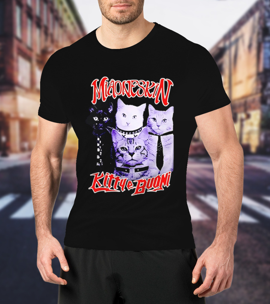 Miaoneskin Kitty E Buoni Maneskin Cats Band T-Shirt