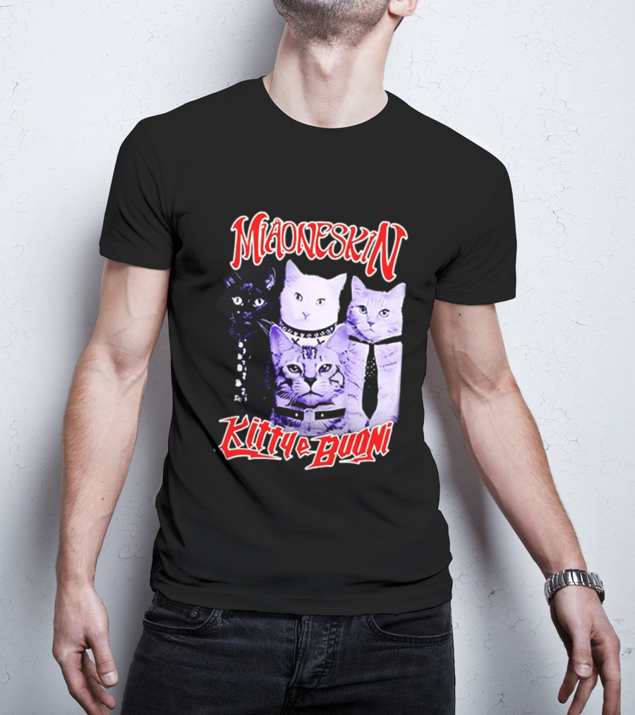 Miaoneskin Kitty E Buoni Maneskin Cats Band T-Shirt