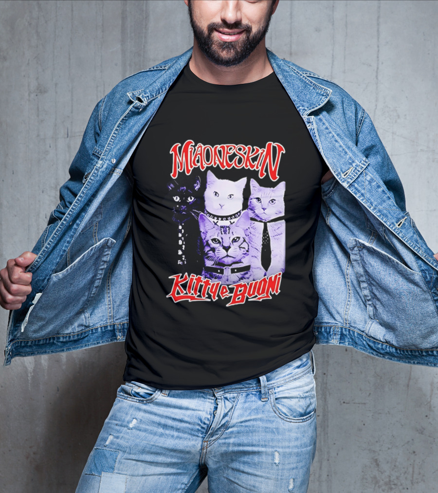 Miaoneskin Kitty E Buoni Maneskin Cats Band T-Shirt