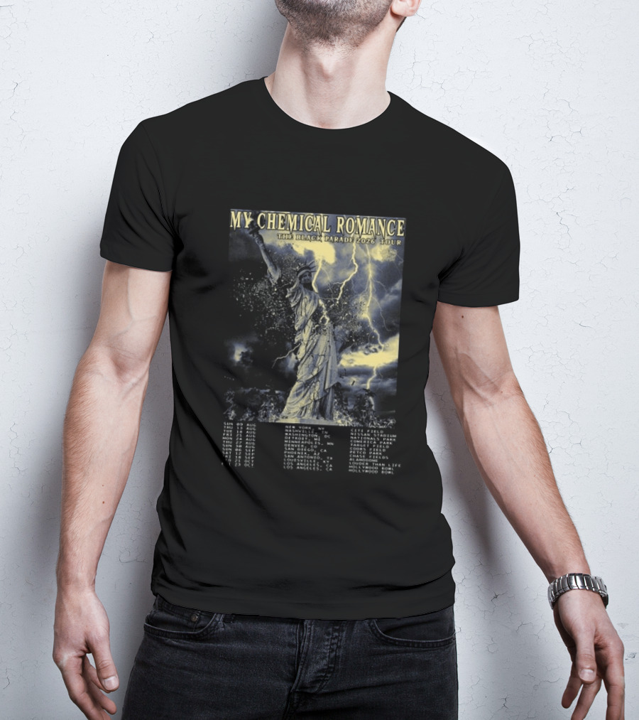 My Chemical Romance The Black Parade 2026 Tour Statue Of Liberty Concert Dates T-Shirt