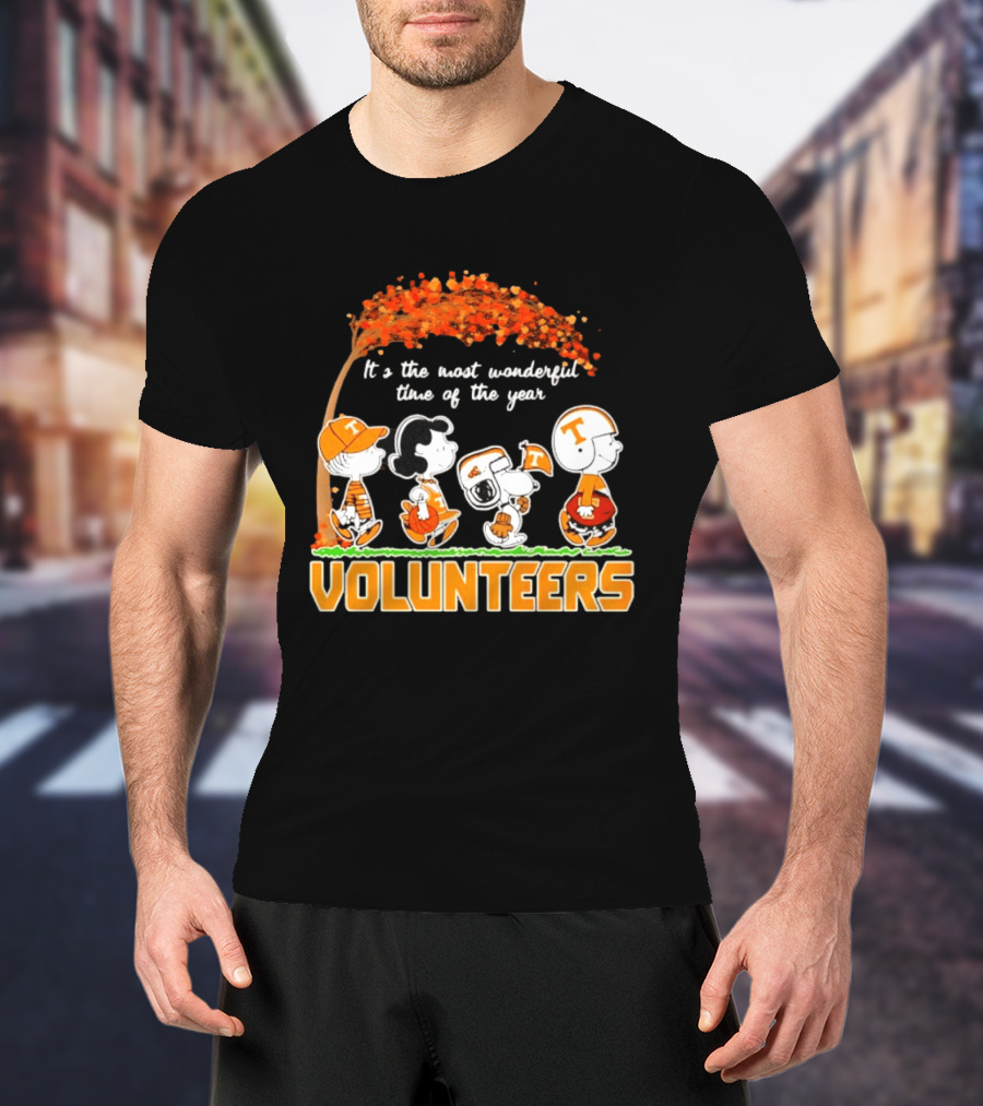 Peanuts Characters Tennessee Volunteers It's The Most Wonderful Time Of The Year T-Shirt
