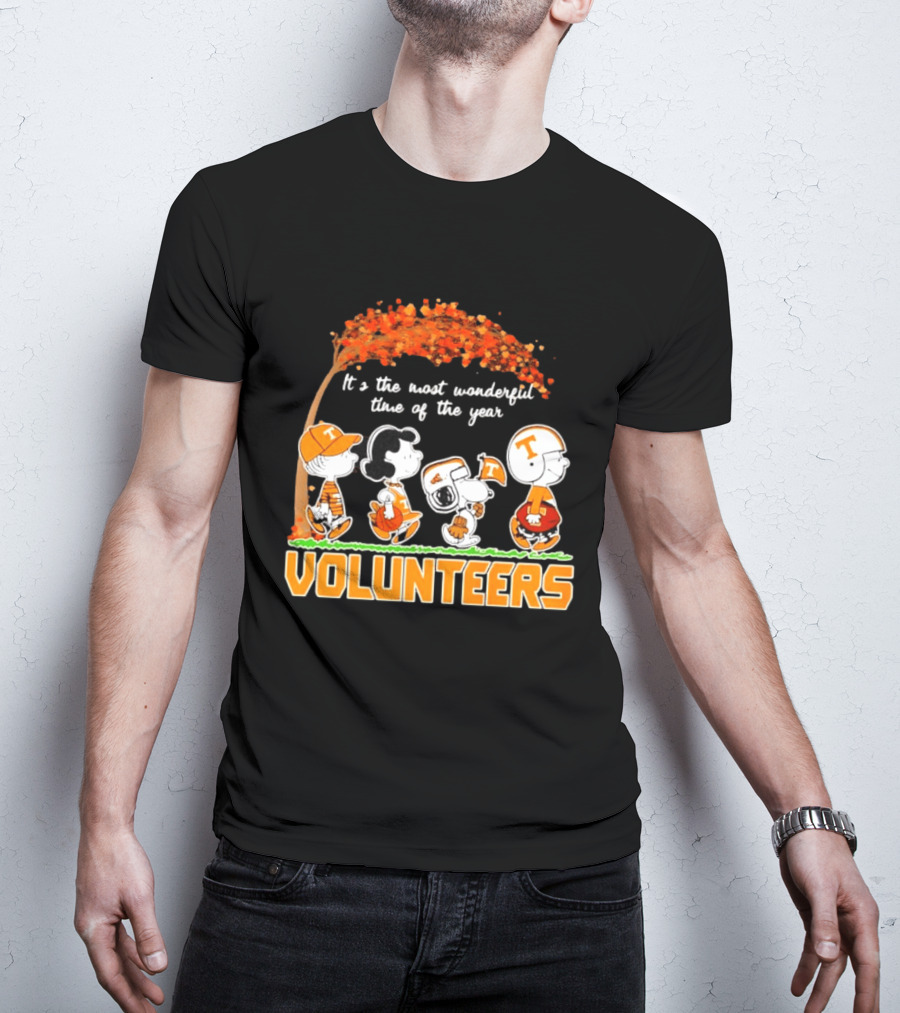 Peanuts Characters Tennessee Volunteers It's The Most Wonderful Time Of The Year T-Shirt