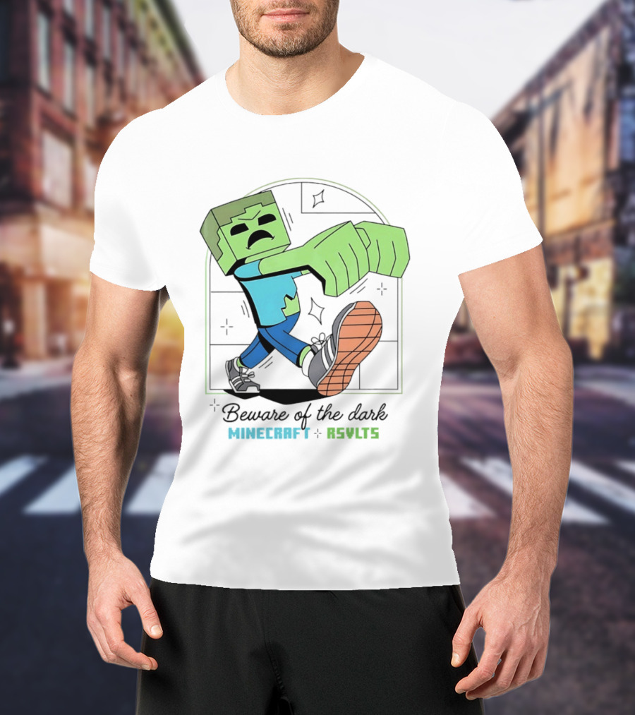 Beware Of The Dark Zombie Minecraft RSVLTS Gaming T-Shirt