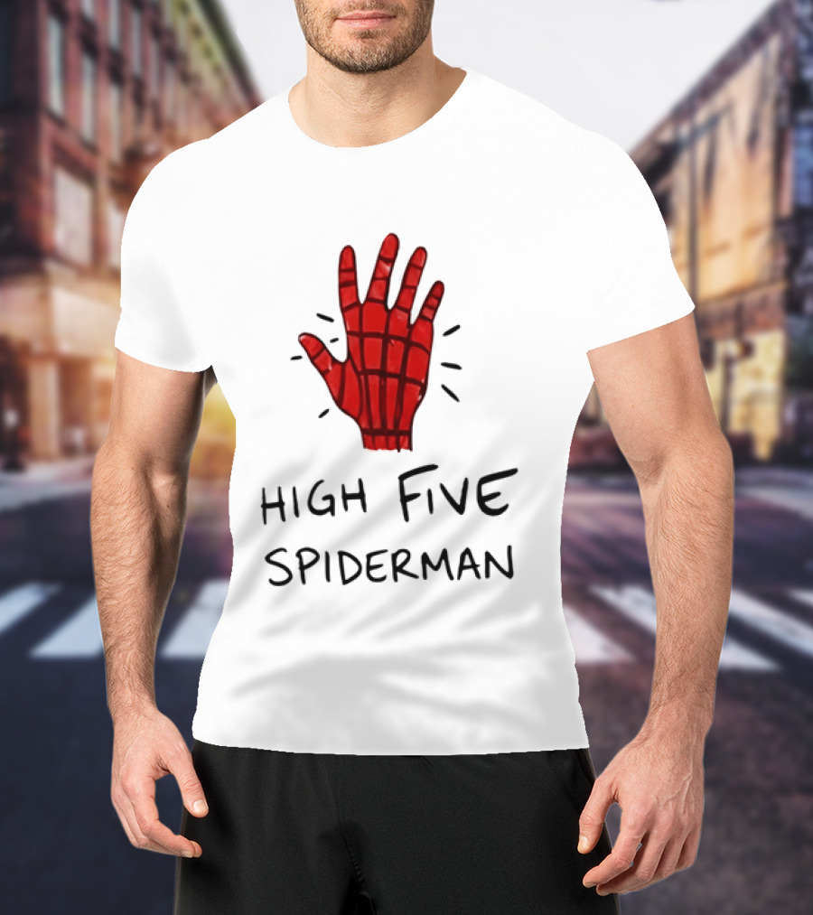 High Five Spiderman Marvel Superhero Comic Book T-Shirt