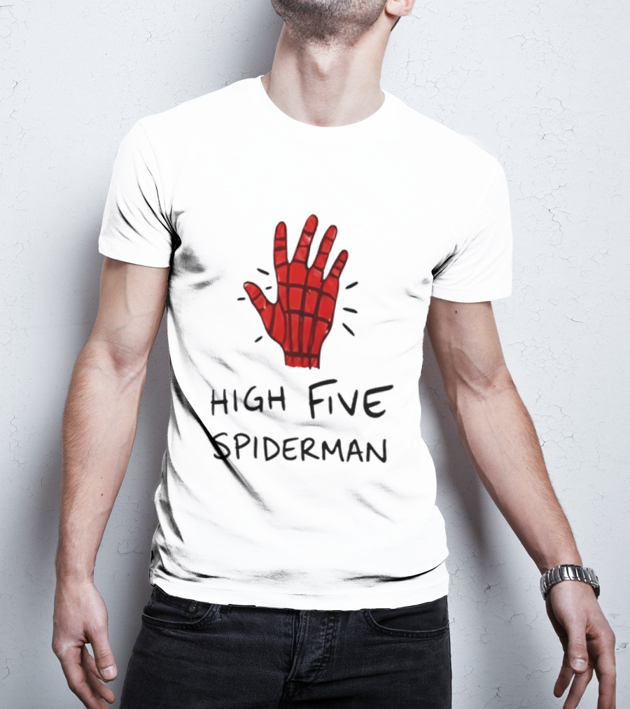 High Five Spiderman Marvel Superhero Comic Book T-Shirt