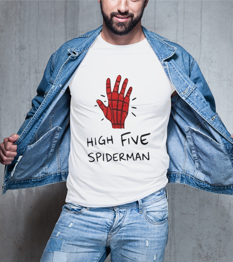 High Five Spiderman Marvel Superhero Comic Book T-Shirt