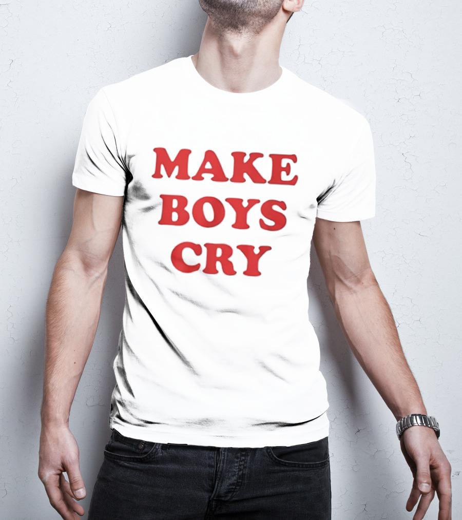 Make Boys Cry Aesthetic Y2K Trendy Red T-Shirt