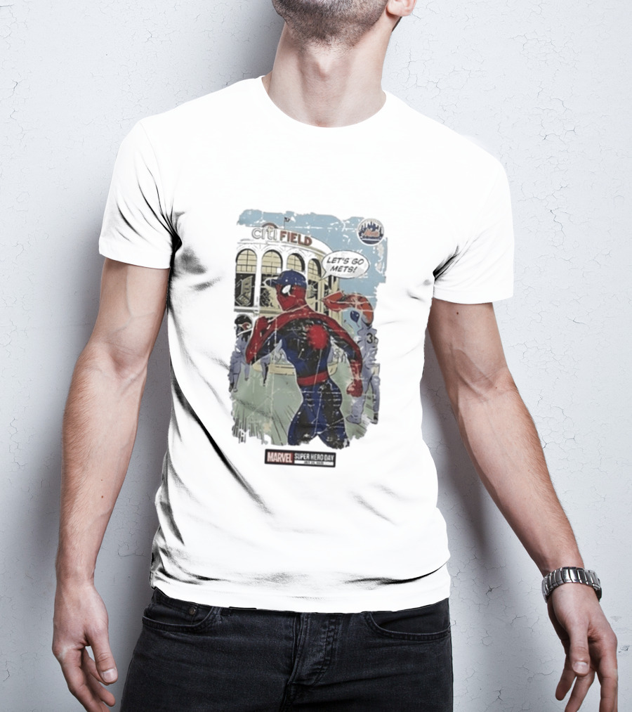 Citi Field Marvel Super Hero Day Spiderman Let's Go Mets 2026 T-Shirt