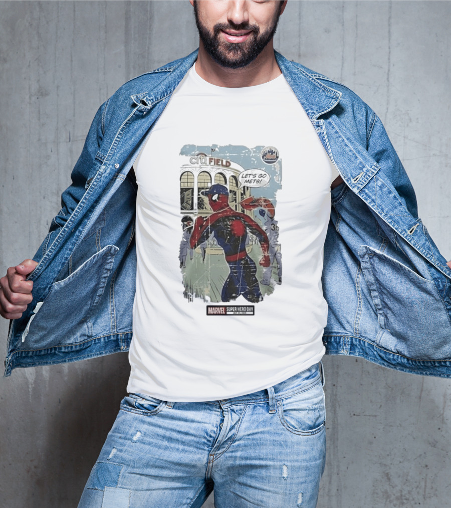 Citi Field Marvel Super Hero Day Spiderman Let's Go Mets 2026 T-Shirt