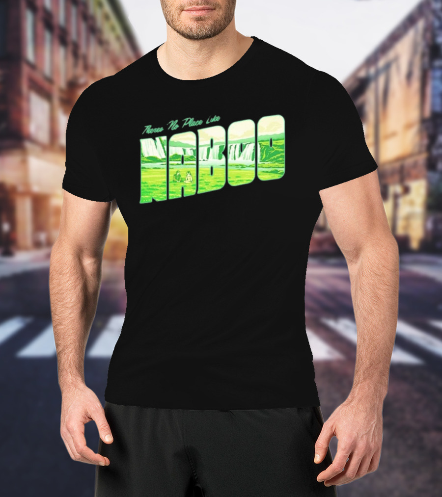 Anakin Skywalker Padme Amidala Star Wars There Is No Place Like Naboo Scenic Waterfalls T-Shirt