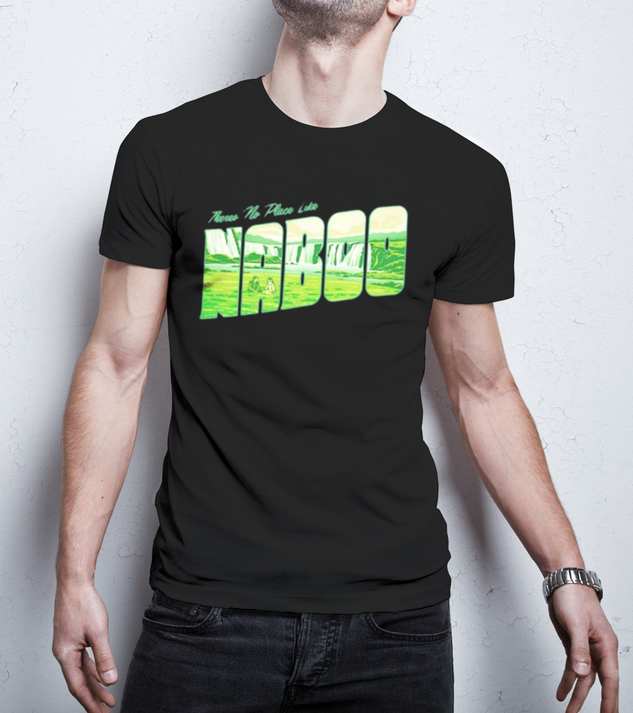 Anakin Skywalker Padme Amidala Star Wars There Is No Place Like Naboo Scenic Waterfalls T-Shirt
