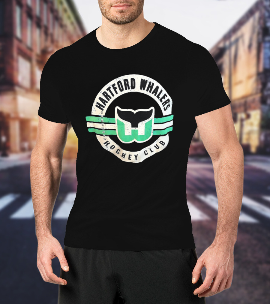 Hartford Whalers Distressed Vintage Hockey Club T-Shirt