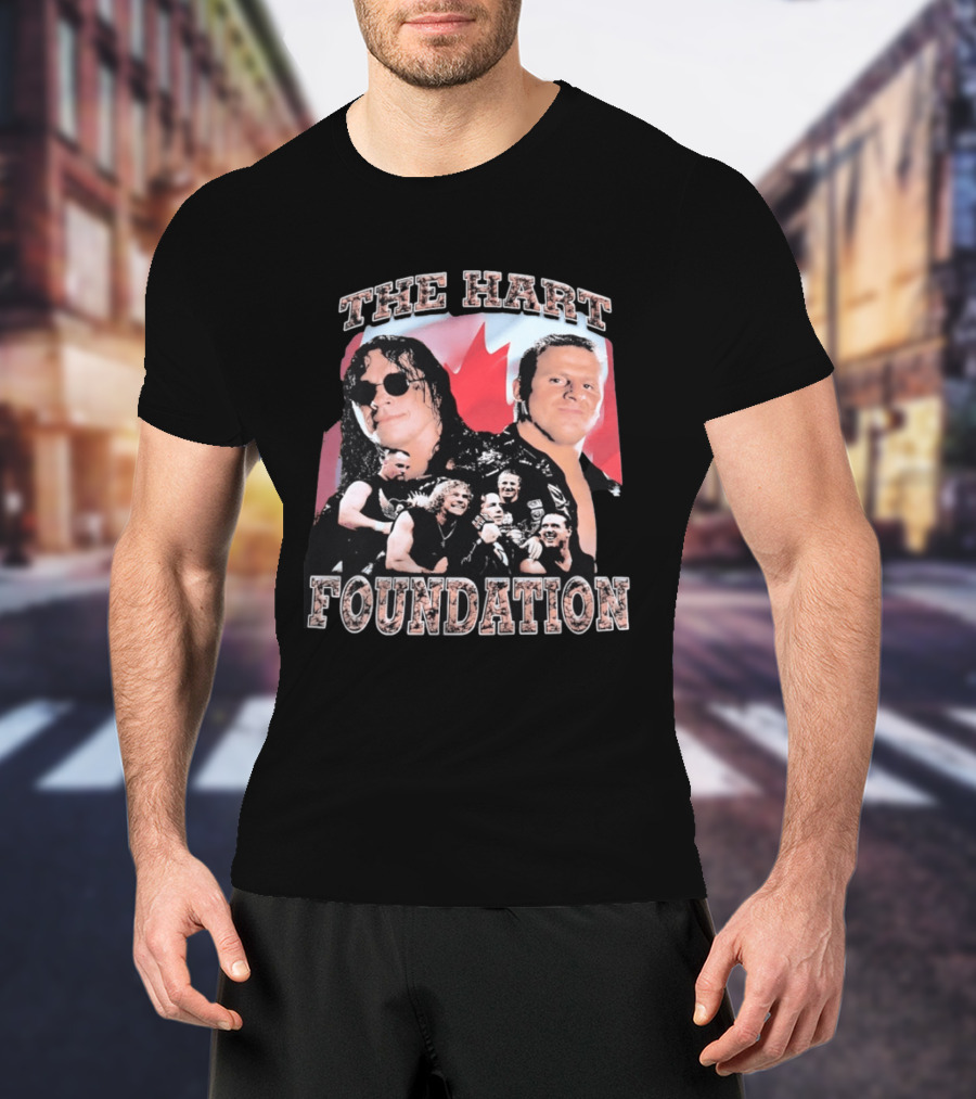 The Hart Foundation 1997 Wrestling Team Canada Flag T-Shirt