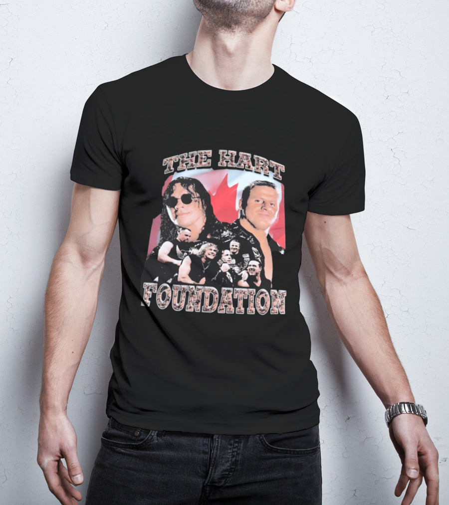 The Hart Foundation 1997 Wrestling Team Canada Flag T-Shirt