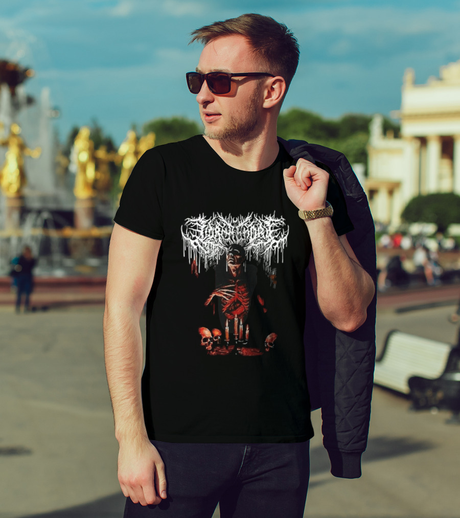 The Sweat & Blood Tour Everblack Festering Within Me Skeleton T-Shirt