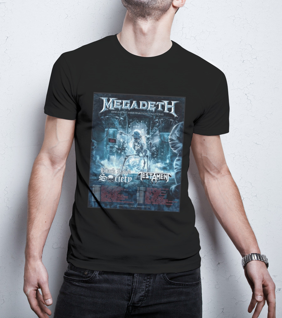 Megadeth Breakout Hibernation Nations Tour Black Label Society Testament T-Shirt
