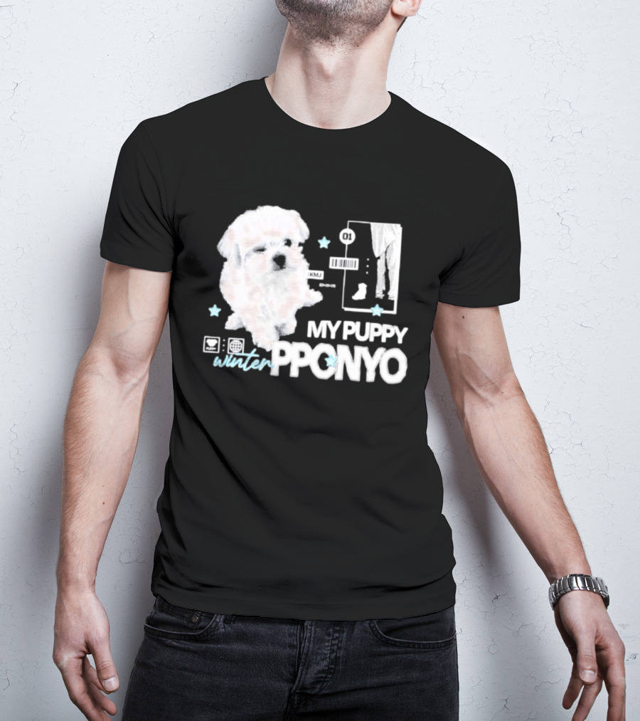Winter Aespa My Puppy Pponyo KMJ Cute Dog T-Shirt