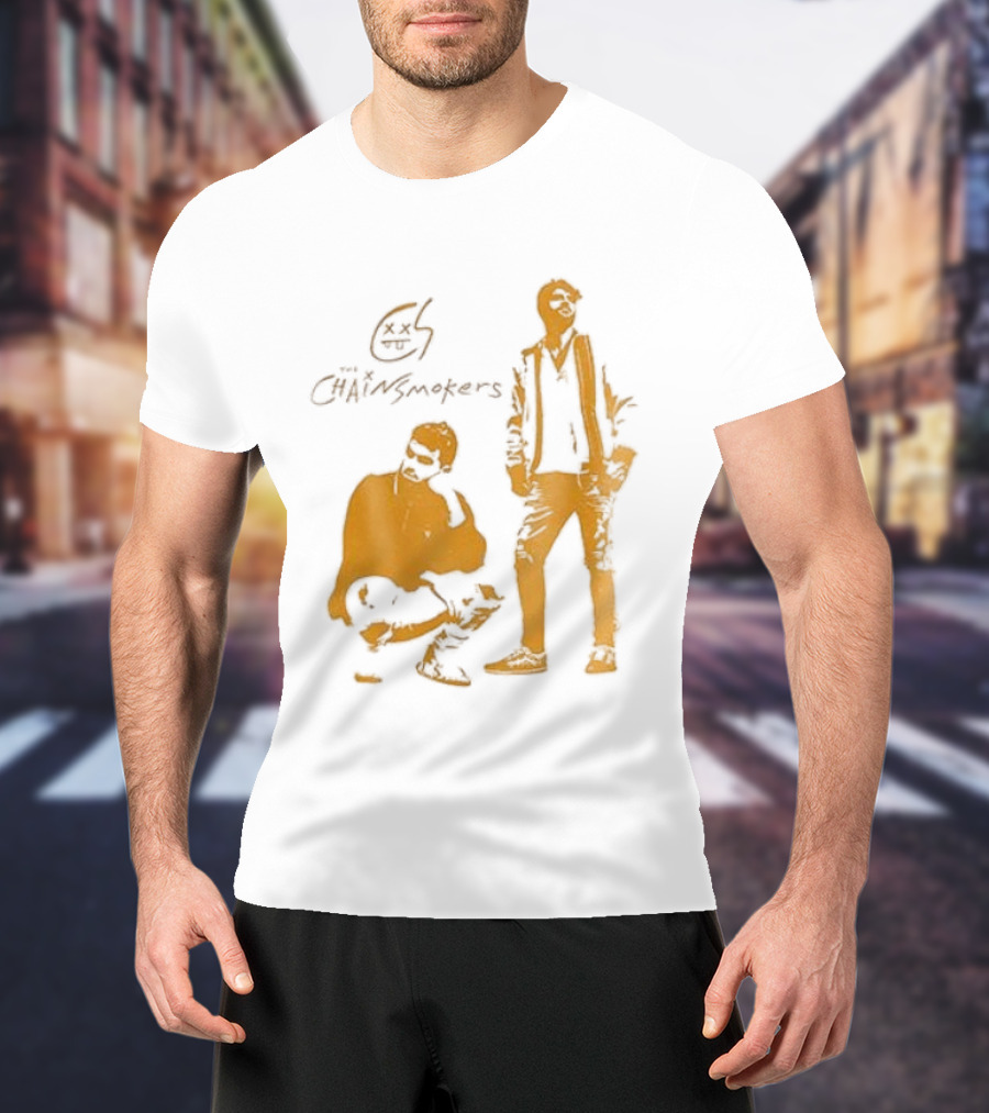 The Chainsmokers Tour Silhouette Band Icon Sketch T-Shirt