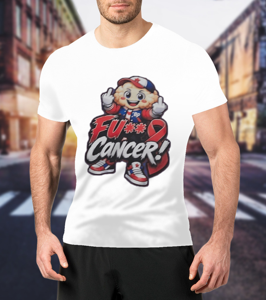 Fu Cancer BP Kid With Awareness Ribbon Support T-Shirt