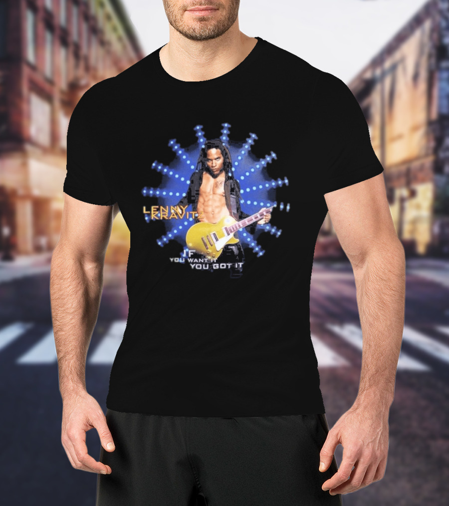 Lenny Kravitz 1993 If You Want It You Got It Yellow Guitar T-Shirt