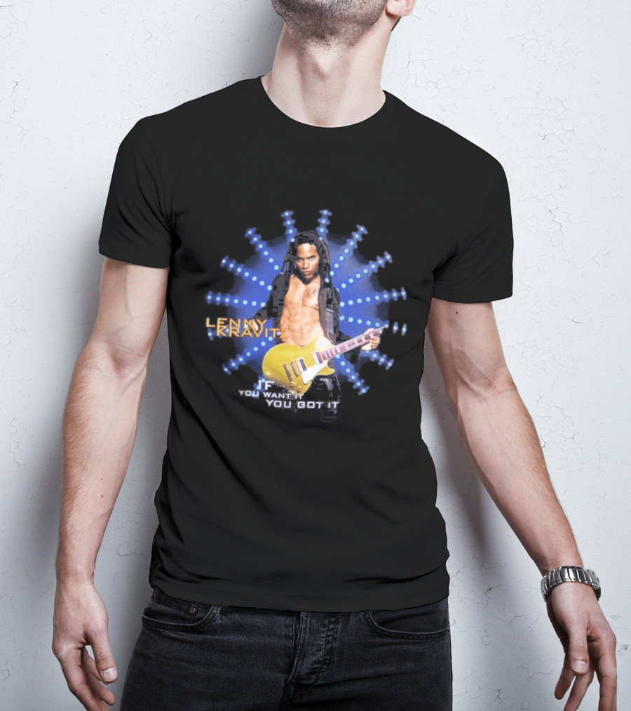 Lenny Kravitz 1993 If You Want It You Got It Yellow Guitar T-Shirt