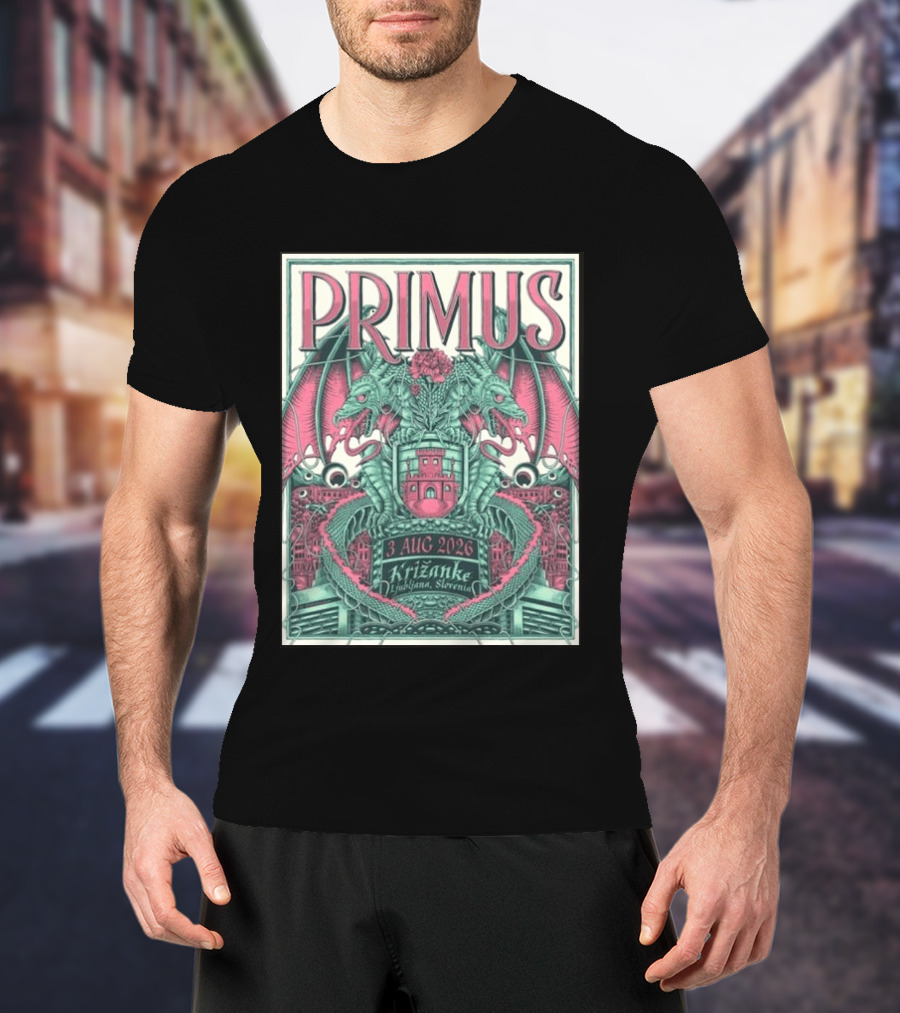 PRIMUS 3 Aug 2026 Križanke Ljubljana Slovenia Dragon T-Shirt