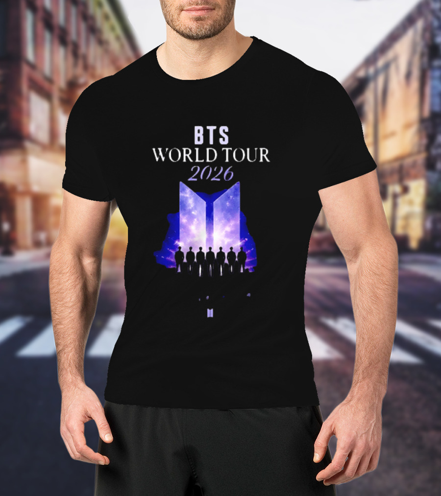 BTS World Tour 2026 Forever We Are Young Concert Silhouettes Galaxy T-Shirt