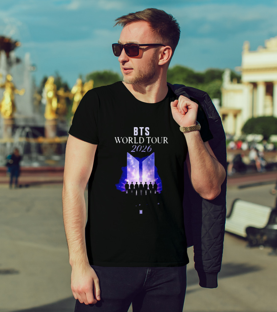 BTS World Tour 2026 Forever We Are Young Concert Silhouettes Galaxy T-Shirt