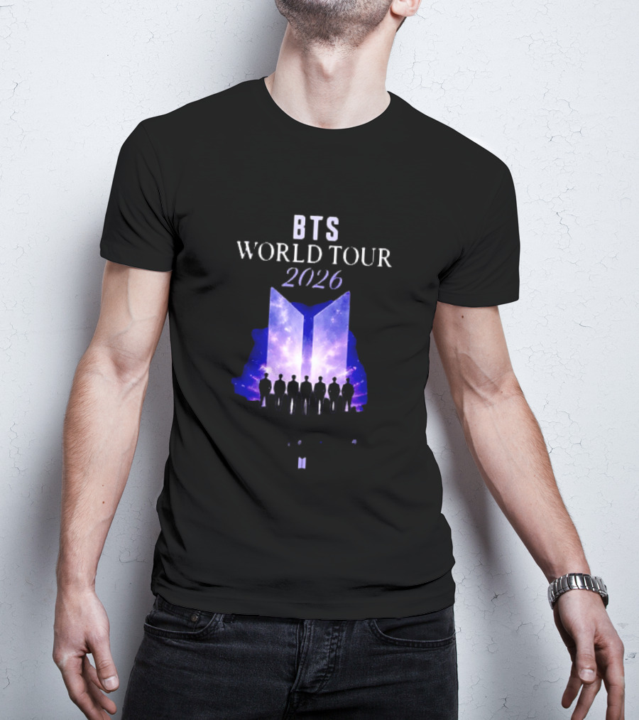 BTS World Tour 2026 Forever We Are Young Concert Silhouettes Galaxy T-Shirt