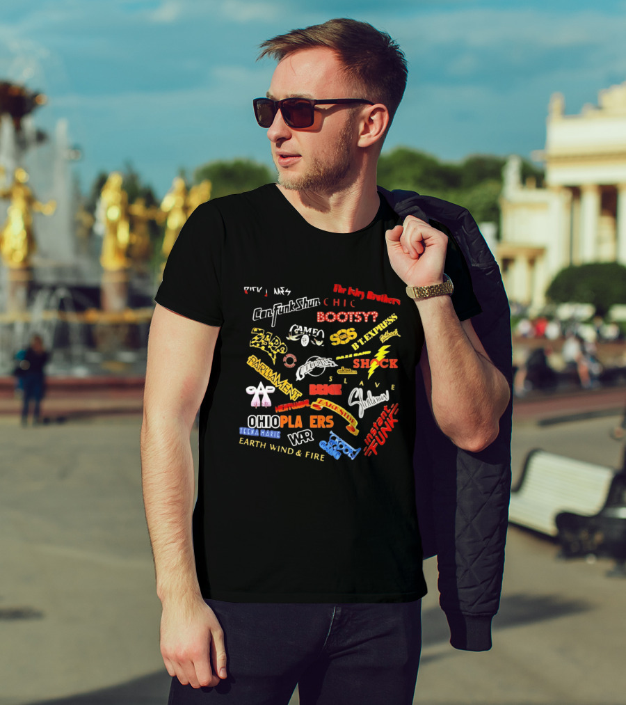 Funk Soul Music Legends R And B Bands Parliament Earth Wind Fire Bootsy Collins Isley Brothers T-Shirt