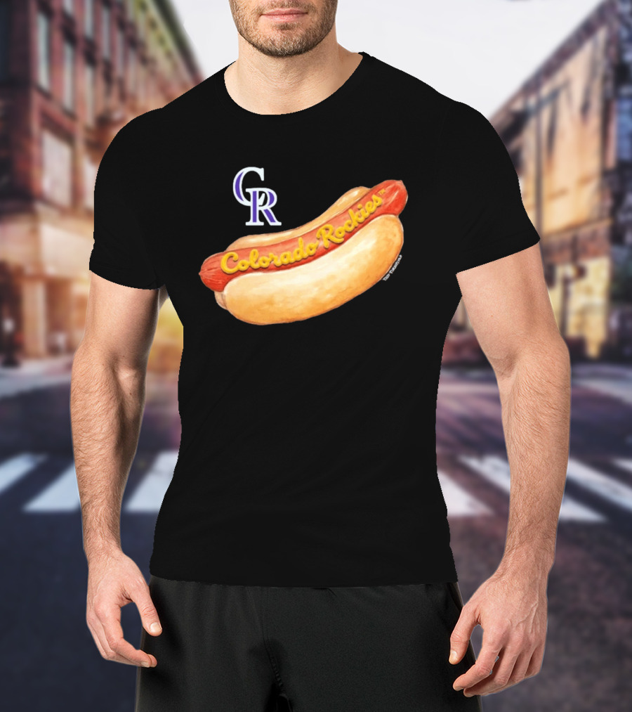 Colorado Rockies Hot Dog Tiny Turnip Women's T-Shirt