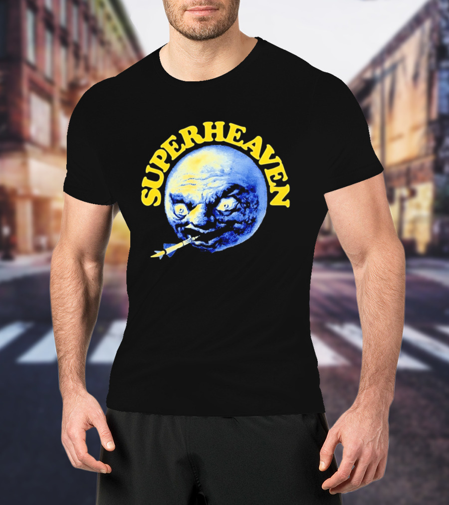 Superheaven Moon Rocket Alternative Rock Moon Face T-Shirt