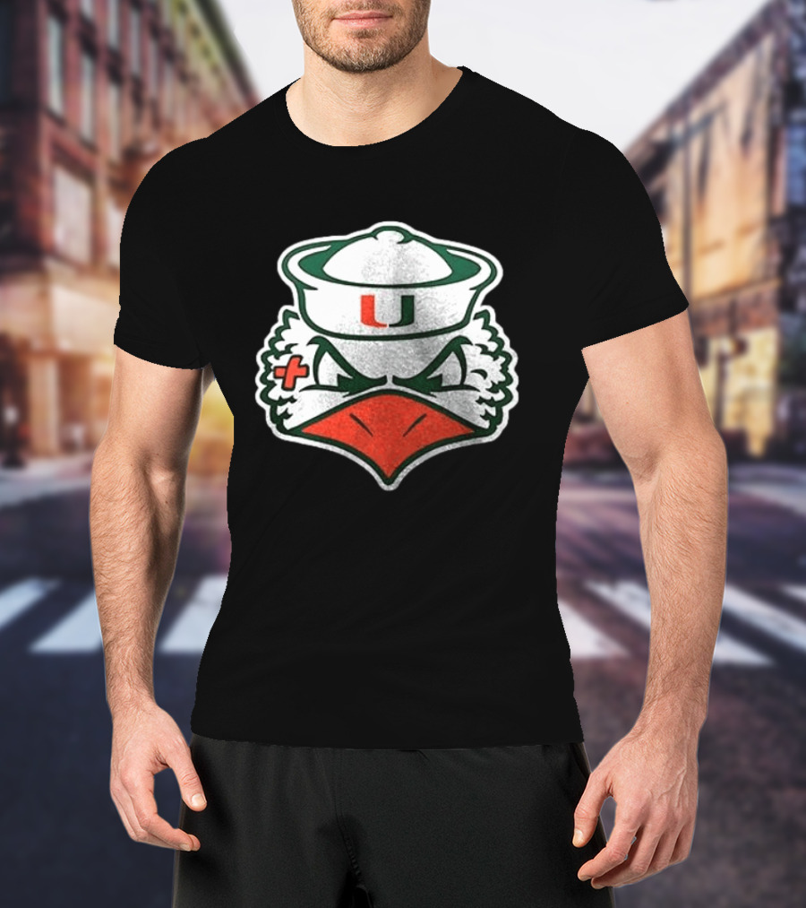 Miami Hurricanes Sebastian The Ibis Mascot U T-Shirt